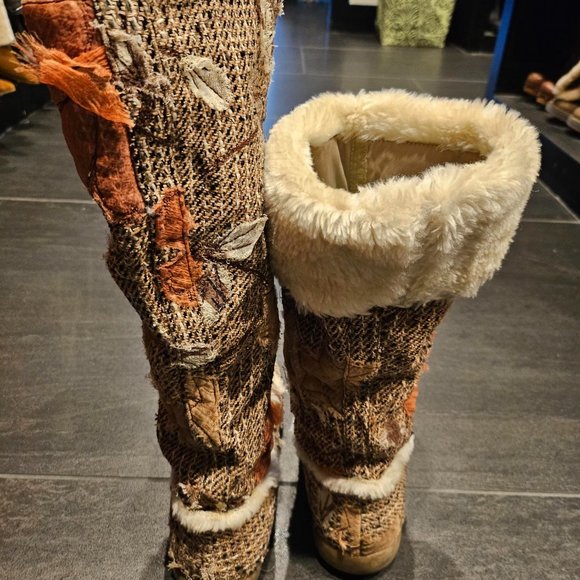 Unique, fun fashion boots - worn knee high or rolled down. Nine West size 8.5 - Picture 2 of 6